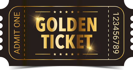 Golden ticket - obrazy, fototapety, plakaty
