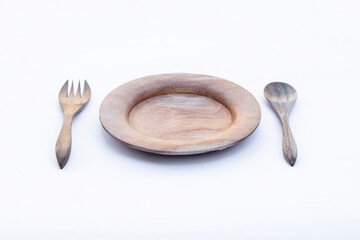 Cutlery plate made of wood