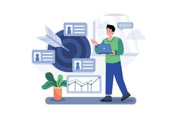 Target Audience Illustration concept on white background