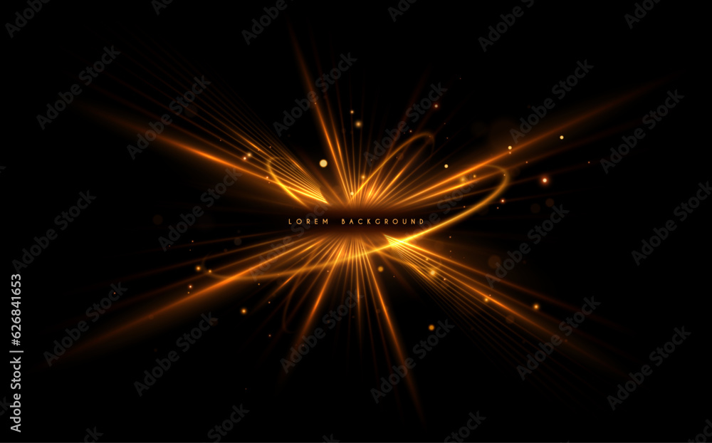 Wall mural abstract light rays effect background with sparks