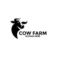 cow head logo vector, cow logo design template