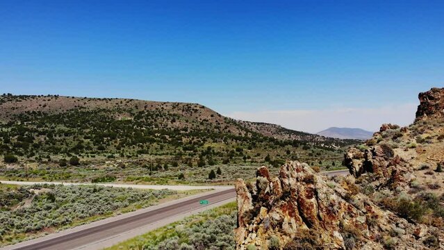 Southwest  highway revealed in Northern Nevada mountains.