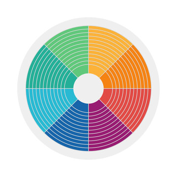 Rainbow circular color spectrum vector design element. Abstract customizable symbol for infographic with blank copy space. Editable shape for instructional graphics. Visual data presentation component