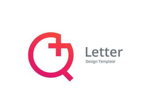 Letter Q cross plus medical logo icon design template elements