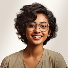 Indian lady smiling happy