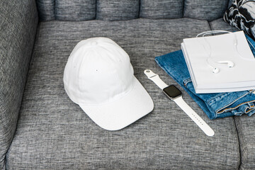 Captivatingly chic, a white blank hat becomes a style staple in this mockup image
