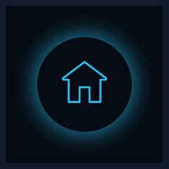 Focused homepage button UI element template. Editable isolated vector dashboard component. Flat user interface. Visual data presentation. Web design widget for mobile application with dark theme