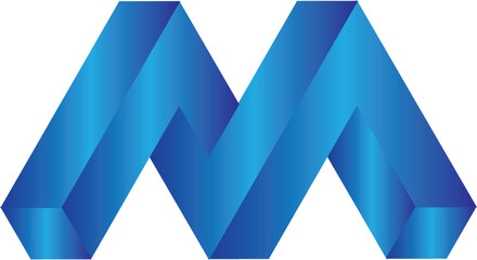 3d blue letter m , m letter logo, logo design in illustrator , new brand logo , graphic , brand logo design , ideas for logo ,m letter 