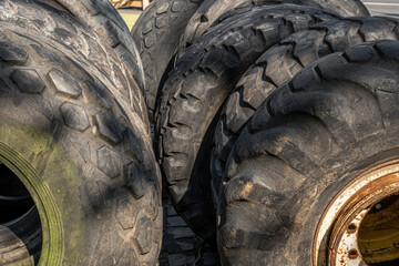 old used big dump truck tires