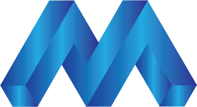 3d blue letter m , m letter logo, logo design in illustrator , new brand logo , graphic , brand logo design , ideas for logo ,m letter 