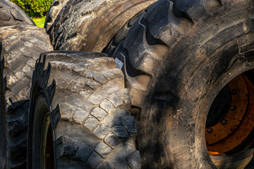 old used big dump truck tires
