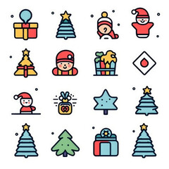 Christmas doodles Set: Doodles in a Christmas-themed collection. Festive concept - AI Generative
