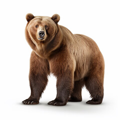 Obraz premium Beautiful wild beast bear looking forward is shown in full length, Ai generated