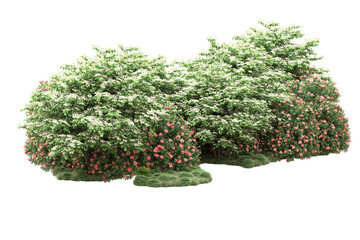 Green landscape isolated on transparent background. 3d rendering - illustration