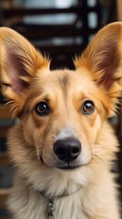 a dog with a big ear sticking out, generative artificial intelligence