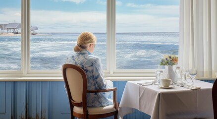  an older woman sitting outdoors, generative artificial intelligence