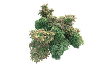 Obraz premium Green landscape isolated on transparent background. 3d rendering - illustration