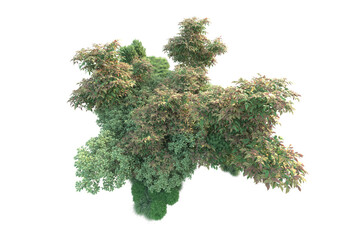 Obraz premium Green landscape isolated on transparent background. 3d rendering - illustration