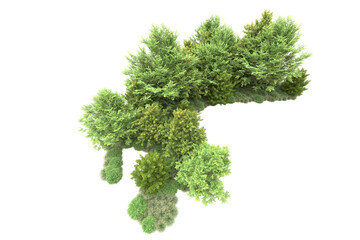 Obraz premium Green landscape isolated on transparent background. 3d rendering - illustration