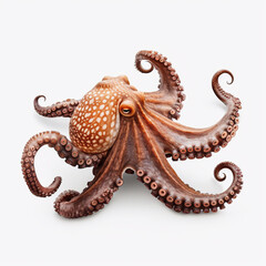Obraz premium Beautiful big wild octopus looking forward is shown in full length, Ai generated