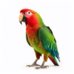 Naklejka premium Beautiful big wild parrot looking forward is shown in full length, Ai generated