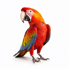 Fototapeta premium Beautiful big wild parrot looking forward is shown in full length, Ai generated