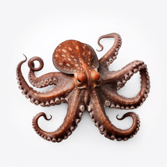 Obraz premium Beautiful big wild octopus looking forward is shown in full length, Ai generated