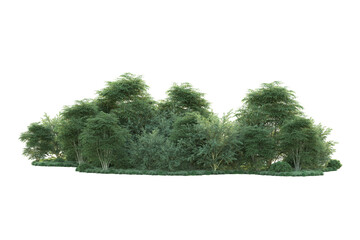 Fototapeta premium Green landscape isolated on transparent background. 3d rendering - illustration