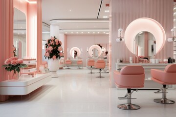 interior beauty salon of the future - obrazy, fototapety, plakaty