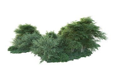 Fototapeta premium Green landscape isolated on transparent background. 3d rendering - illustration