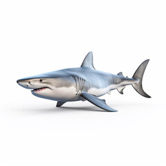 Fototapeta premium Beautiful big wild shark looking forward is shown in full length, Ai generated