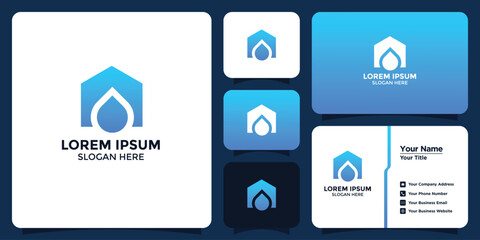 water house design logo and business card