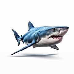 Beautiful big wild shark looking forward is shown in full length, Ai generated