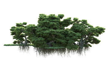 Fototapeta premium Green landscape isolated on transparent background. 3d rendering - illustration