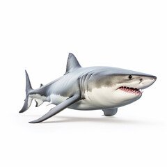 Beautiful big wild shark looking forward is shown in full length, Ai generated