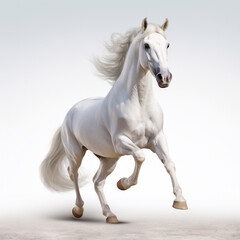 Obraz na płótnie Canvas Beautiful big beast horse looking forward is shown in full length, Ai generated