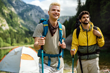 Group of happy friends enjoying outdoor activity together