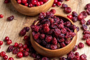 Dried red cranberries with sugar syrup