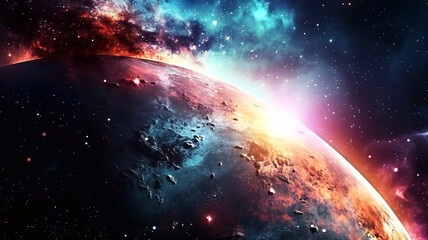 Obraz premium Planets, stars and galaxies in outer space. Billions of galaxies in the universe Cosmic art background