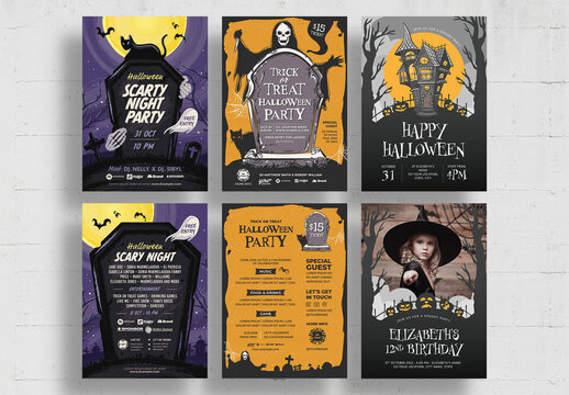 Halloween Flyer Poster Set