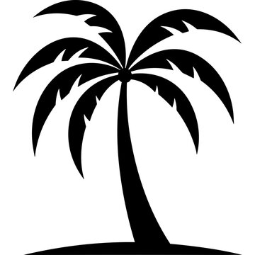 Palm tree black silhouette logo svg vector