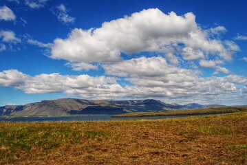 Landscape image of the mountains in Iceland.