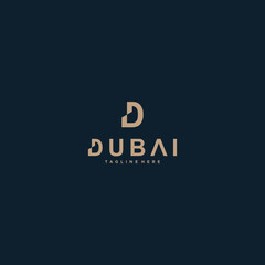 Fototapeta na wymiar letter D dubai finance logo vector