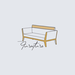 furniture interior simple line style logo