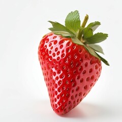 Red strawberry on clear white background