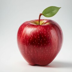 Red apple on white background