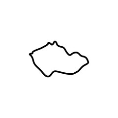 Czech Republic map icon. Czech outline map. Simple icon for web design, typography. Vector illustration