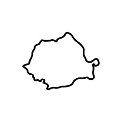 Romania map icon. Romania outline map. Simple icon for web design, typography. Vector illustration