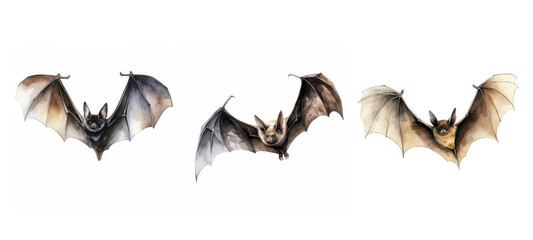 scary bat watercolor ai generated