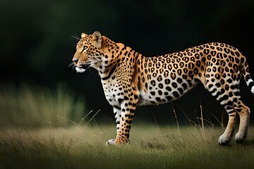 leopard in the grass generated Ai.